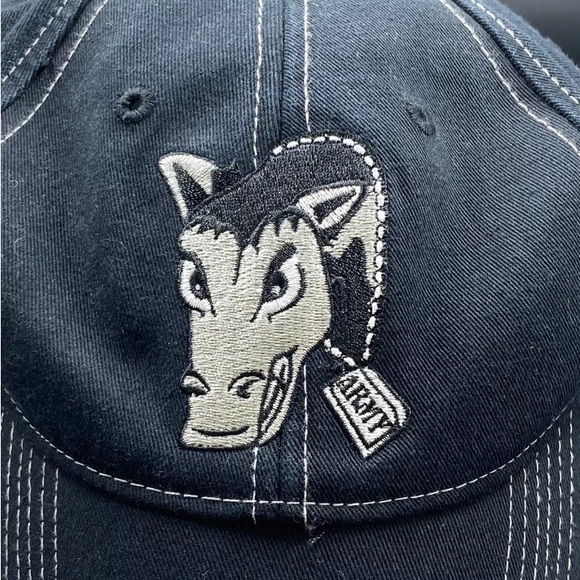 US Army Baseball Cap Distressed Brim Embroidered Donkey Mascot Drew Pearson 🫏 - Picture 2 of 10